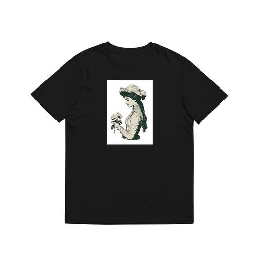 Contemplative Woman with Roses T-Shirts