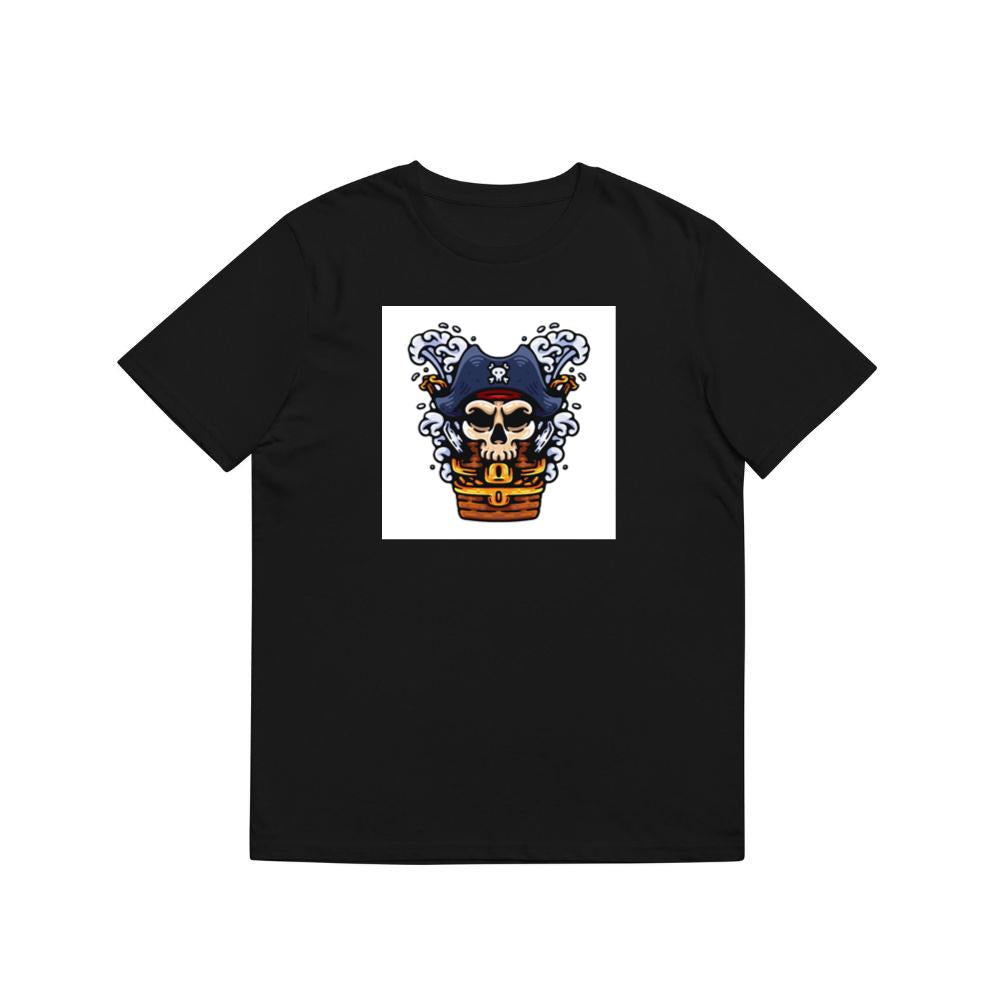 Pirate Skull with Treasure Chest and Waves T-Shirts