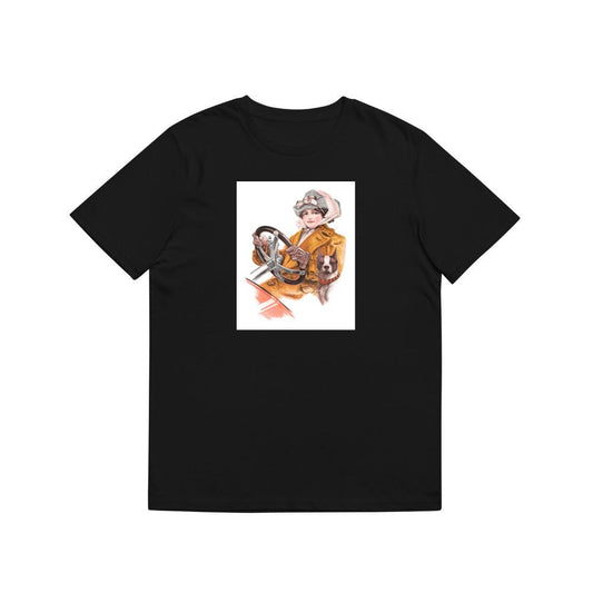 Retro Woman and Dog in Vehicle T-Shirts