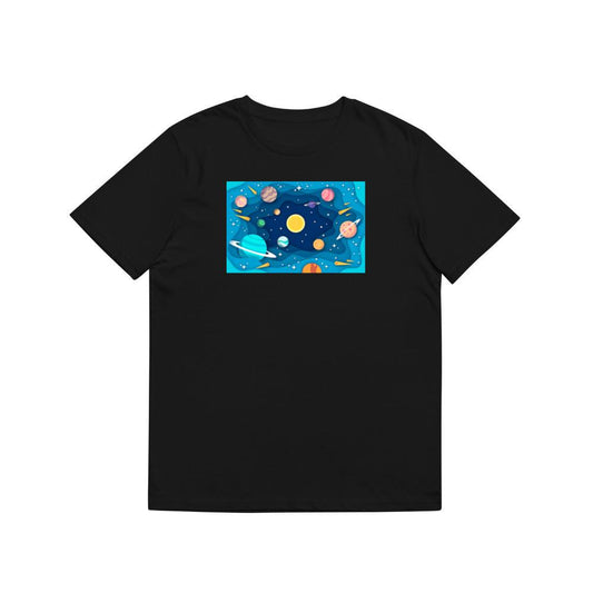 The Planetary Paper Parade in a Cosmic Cutout T-Shirts