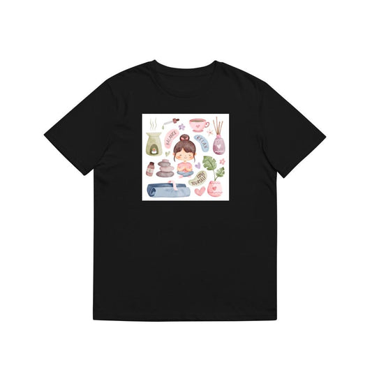Where a Central Figure, Centered in Calmness and Clad in Comfort T-Shirts