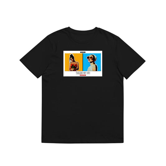 Wrinkle Cut Out Portraits of Two Women T-Shirts